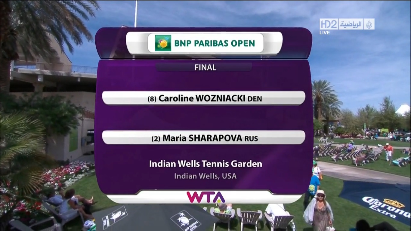 BNP Paribas Open 2013. Indian Wells Masters. Финал. Каролина Возняцки - Мария Шарапова