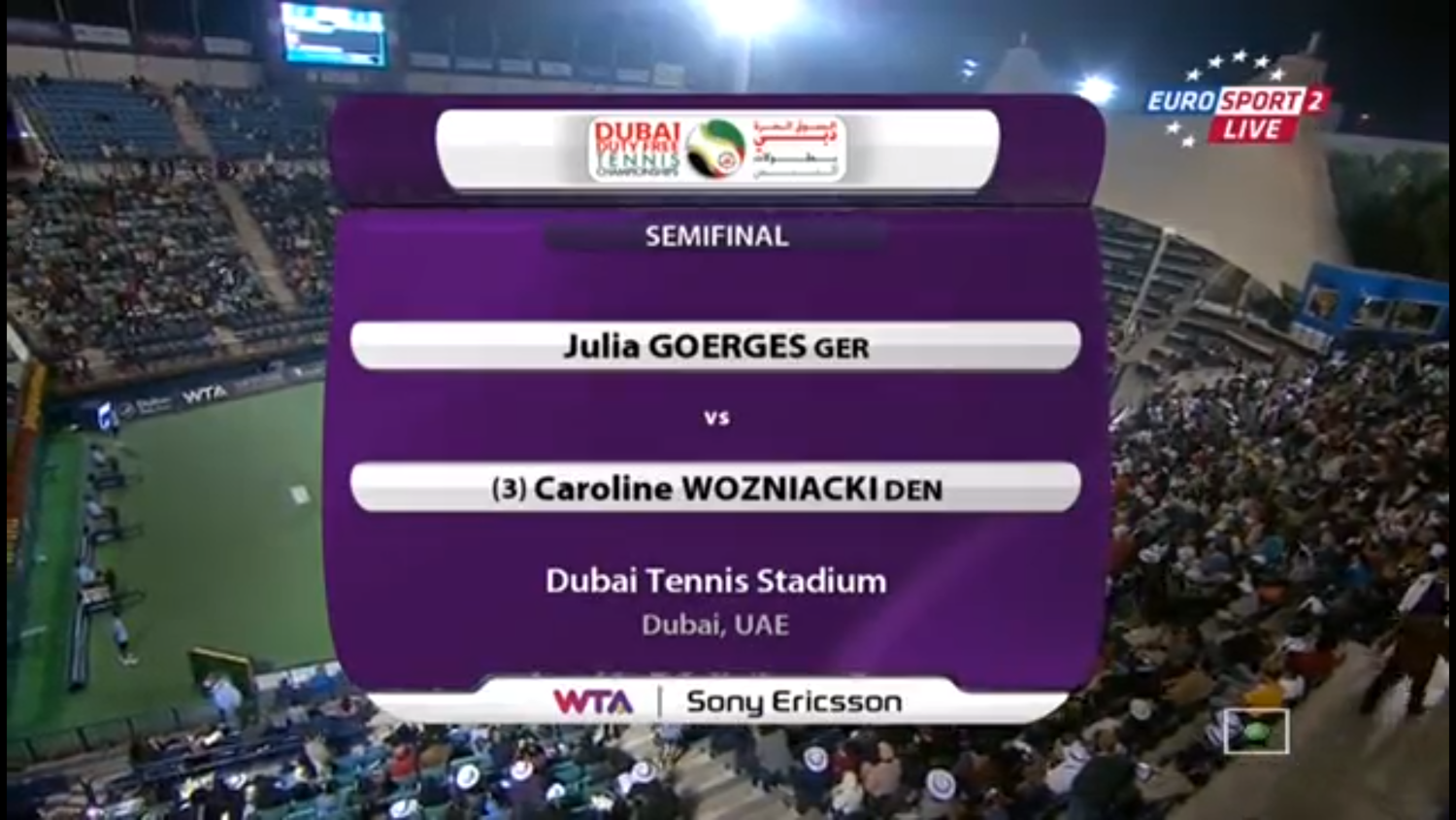Dubai Tennis Championships 2012. 1/2 финала. Юлия Гёргес - Каролина Возняцки