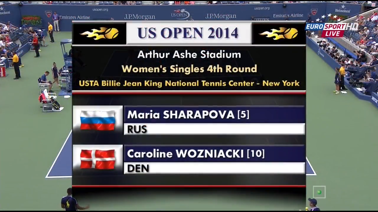 US Open 2014. 04 круг. Каролина Возняцки - Мария Шарапова