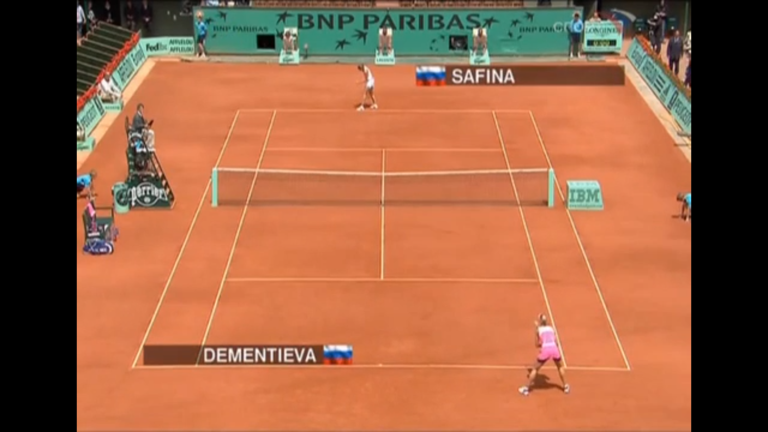 Roland Garros 2008. 1/4 финала. Динара Сафина - Елена Дементьева