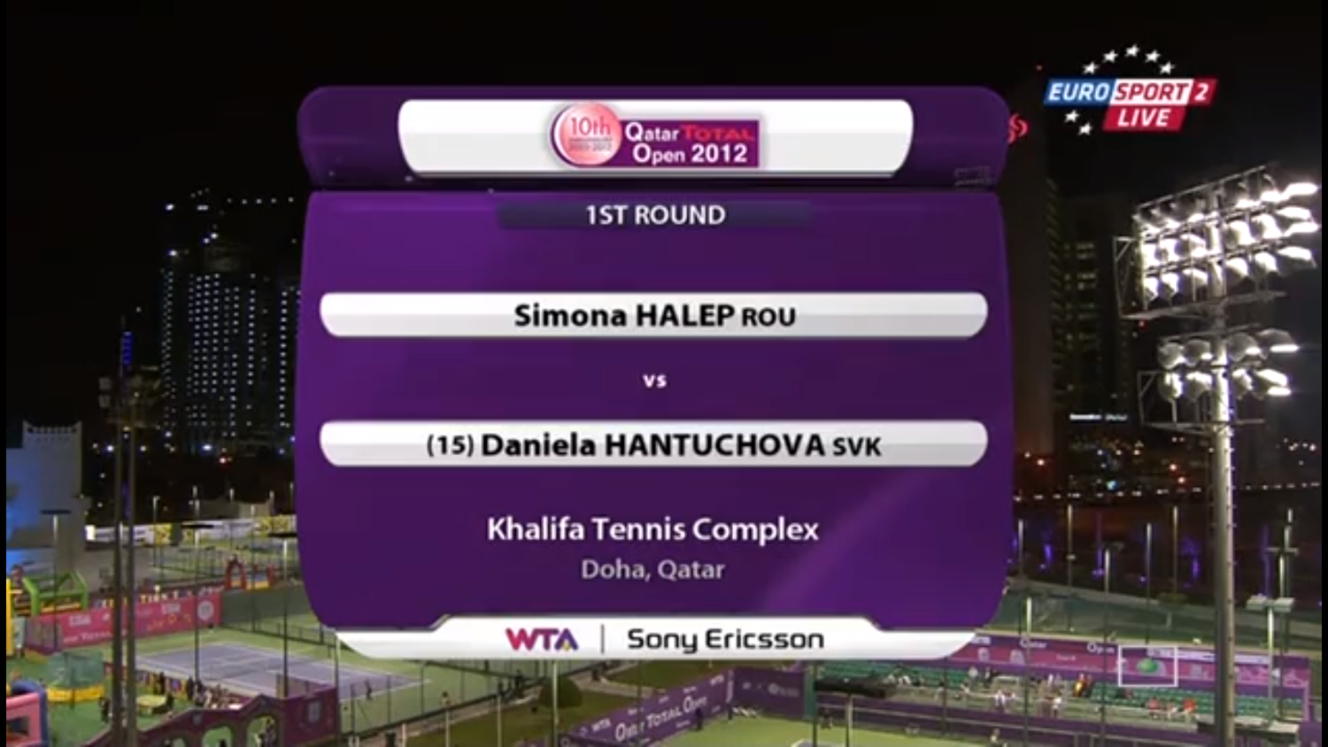 Qatar Ladies Open 2012. 01 круг. Симона Халеп - Даниэла Хантухова