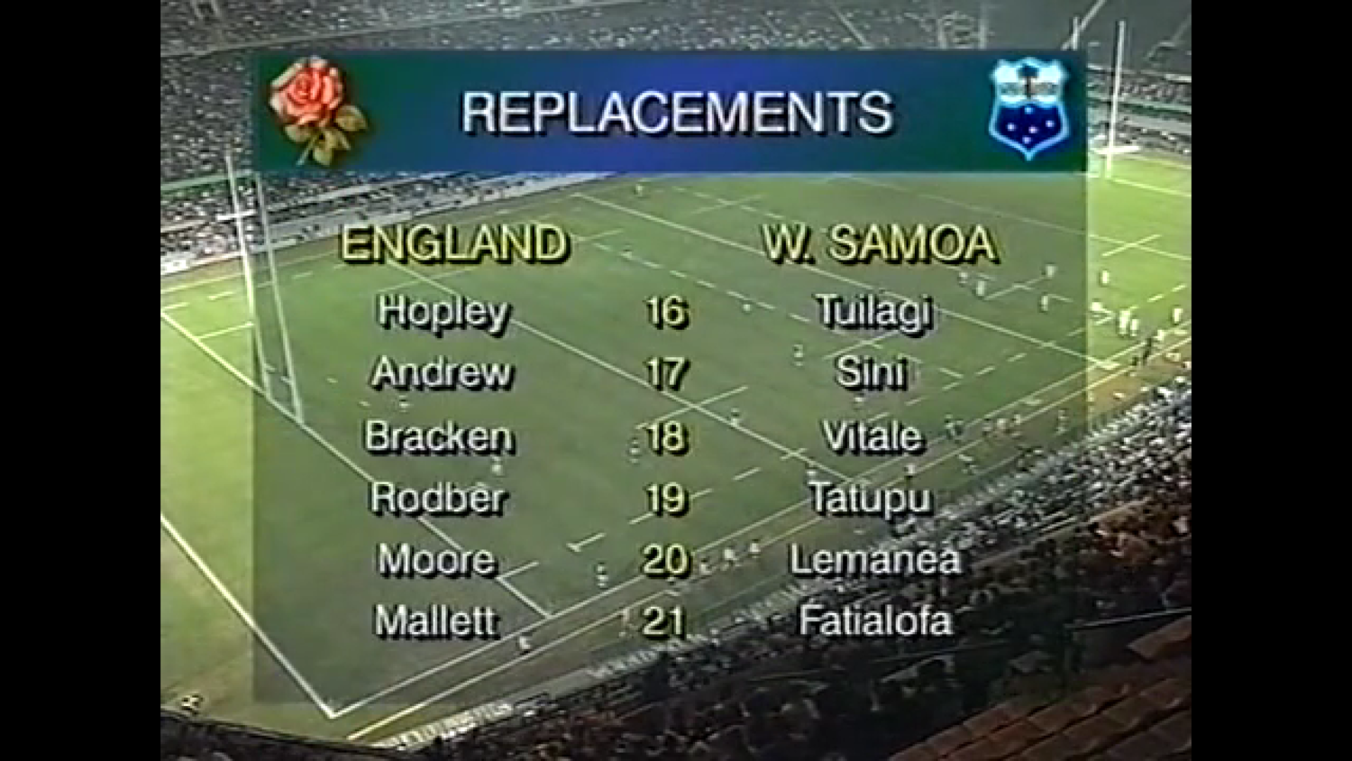 Регби. Чемпионат мира 1995. Группа B. Англия - Западное Самоа
